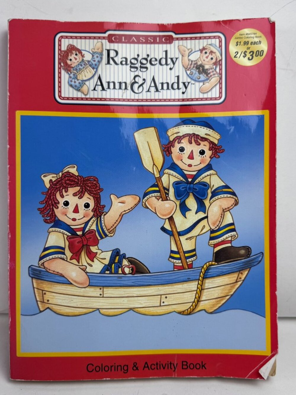 Vintage Raggedy Ann and Andy Coloring Activity Book Paradise Press Sailor Cover